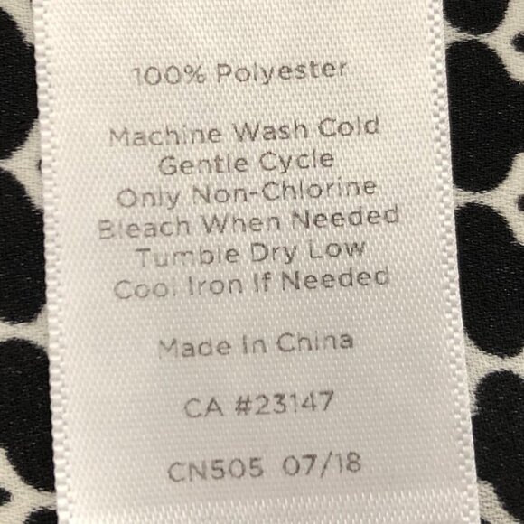 Talbots Sleeveless V Neck Pattern Top Black + White Size S - Picture 8 of 9